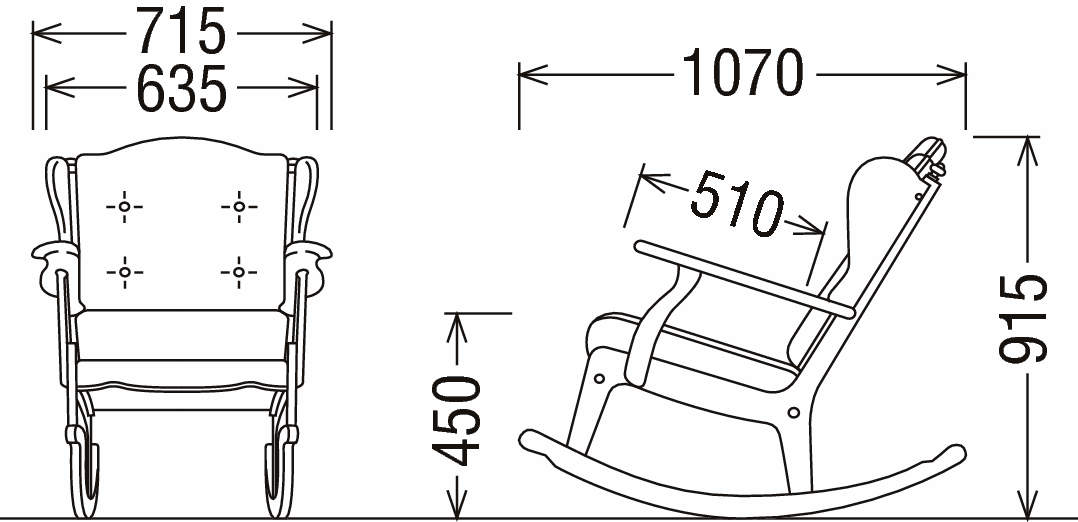 ロッキングチェアー RC6002GK | パーソナルチェアー | 家具を探す