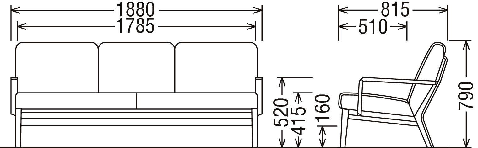 商品詳細寸法 | カリモク家具 karimoku