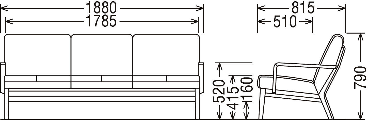 商品詳細寸法 | カリモク家具 karimoku