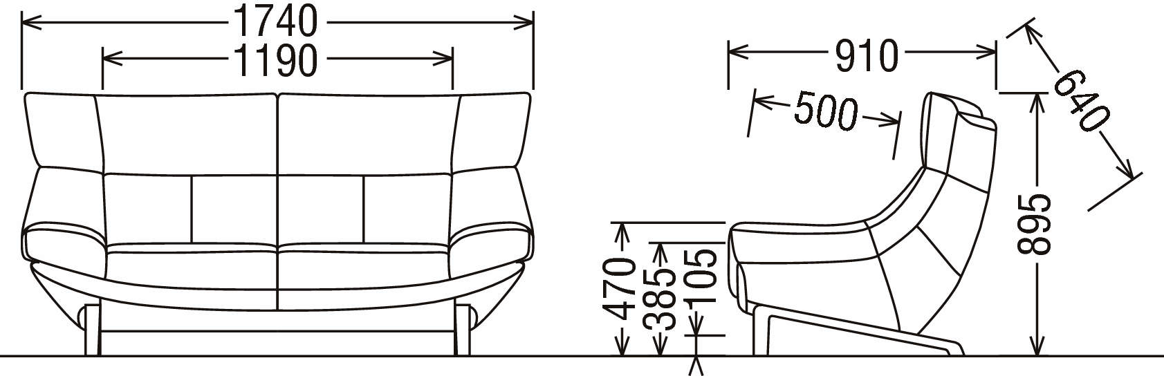 ２人掛椅子ロング ZU4612ZE | ソファー | 家具を探す | カリモク家具 